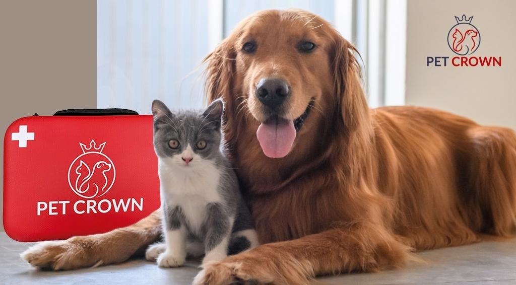 PETCROWN Kit de Primeros Auxilios para Mascotas para Perros y Gatos. Ideal para el hogar, Coche, Viaje, Camping y Senderismo. Tu Perro y tu Gato Son Parte de la Familia y Hay Que cuidarlos