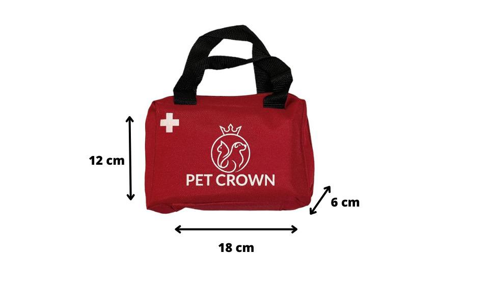 PETCROWN Kit Portatil de Primeros Auxilios para Mascotas para Perros y Gatos. Ideal para el hogar, Coche, Viaje, Camping y Senderismo. Tu Perro y tu Gato Son Parte de la Familia y Hay Que cuidarlos