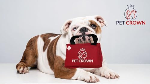 PETCROWN Kit Portatil de Primeros Auxilios para Mascotas para Perros y Gatos. Ideal para el hogar, Coche, Viaje, Camping y Senderismo. Tu Perro y tu Gato Son Parte de la Familia y Hay Que cuidarlos